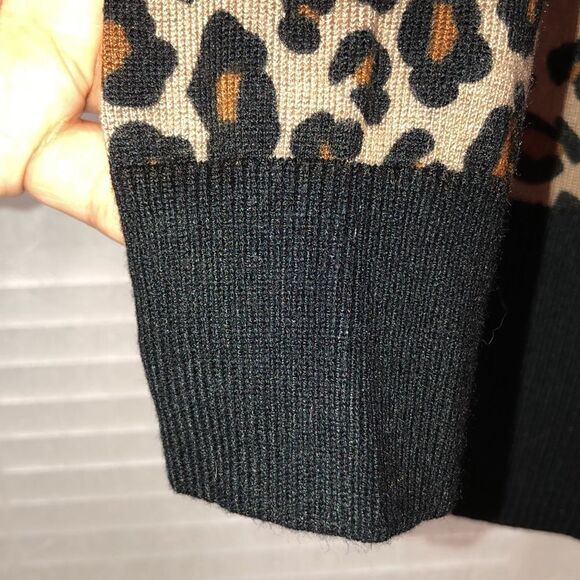 Premise XS Black Brown Light Brown Stud like Snap Closure Knit Cardigan - Picture 6 of 12